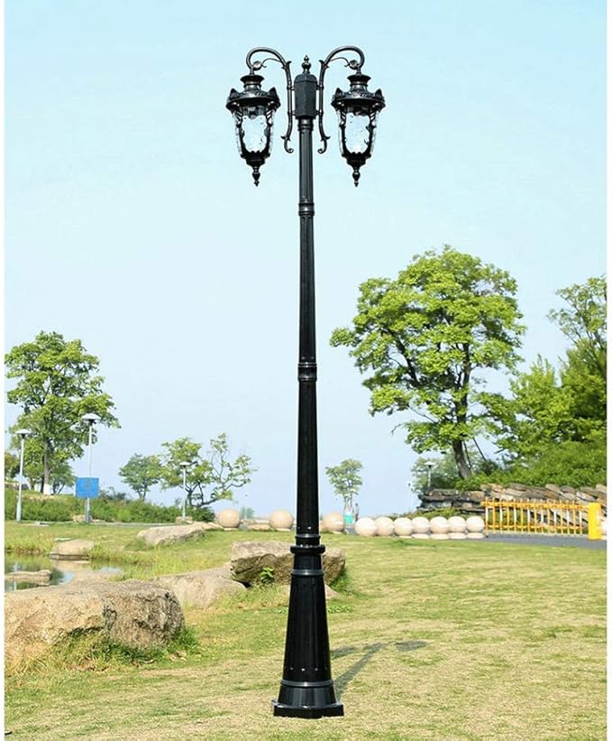 Outdoor Lamp Post Light Lamp Post Lights Outdoor,2-Head Street Light Anti-Rust Aluminum High Pole Light European | Lumora