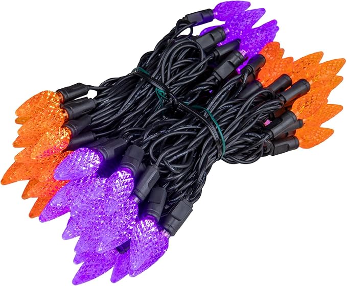 ‎‎‎Novelty Lights 24FT 70 LED C6 LED Halloween String Lights, Outdoor Christmas Tree Commercial Grade LED String | Lumora