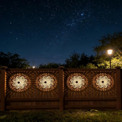 Decorative Solar Mandala Lights,Waterproof Metal Solar Powered Outdoor Lights,Mandala Fence Wall Lights for Deck,Step,Patio,Garden,Backyard & Yard Decor (3PCS)