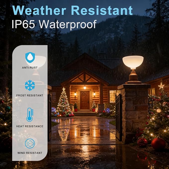 Lightdot Solar Lamp Post Lights 3000K Dusk to Dawn Solar Post Lights with Pier Mount Base, Wireless Waterproof | Lumora