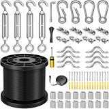 String Light Hanging Kit with 164FT Vinyl Coated Stainless Steel 304 Wire Rope Suspension Kit Included Enough | Lumora