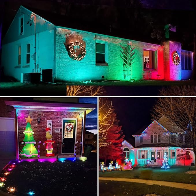 Spotlights Outdoor, RGB Color Changing Landscape Lights 12W 800lm 120V Plug in LED Spot Lights with Remote, IP66 | Lumora