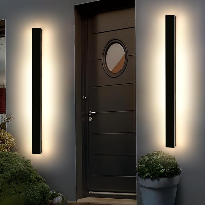 Mikeru 57inch Long LED Wall Light, 3000k-6000k Three Colors Switchable Modern Exterior Wall Sconces Acrylic | Lumora
