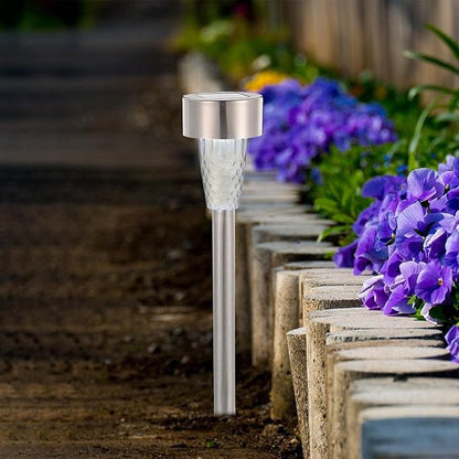 BESPORTBLE Solar Stake Lamp for Garden and Lawn, Outdoor Warm White Solar Pathway Light with Ground Spike, Weatherproof Landscape Lighting for Yard and Courtyard