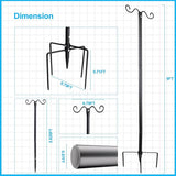 Lightdot Outdoor String Light Poles, 9FT Metal Patio Light Poles Post for Outside with Fork for Outside Hanging | Lumora