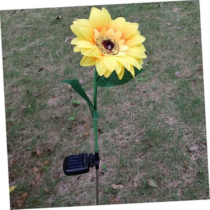 2pcs Led Solar Garden Lights Sunflower Outdoor Lights for Patio Pathway Driveway Solar Pathway Landscape Lamp Warm White
