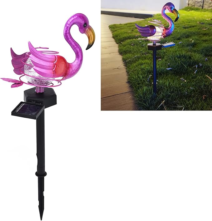Solar Lawn Light Wrought Iron Animal Pattern, IP67 Waterproof Garden Pathway Light 44cm Warm White LED - Automatic Solar Charging, Decorative Outdoor Lighting for Lawns and Garde