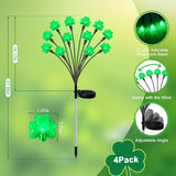 HELESIN St Patricks Day Decorations, 4 Pack St Patricks Day Outdoor Solar Lights with 2 Modes, Waterproof Shamrock | Lumora