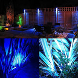 T-SUNUS 4 Pack Solar Landscape Spotlights - Blue, Waterproof IP65, 9.8ft Cable - Outdoor Security Flood Light | Lumora