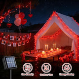 QITONG Red Valentine Solar String Lights, 2 Pack Each 66ft 200 LED Christmas Lights Outdoor Waterproof, 8 Modes | Lumora