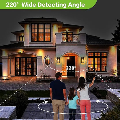 hykolity Large Outdoor Wall Light, 16 Inch Lantern, Dusk to Dawn Exterior Waterproof Sconce, Anti-Rust Mounted Lighting with Glass Shade, Matte Black Lamp with E26 Socket for Porch, 2 Pack