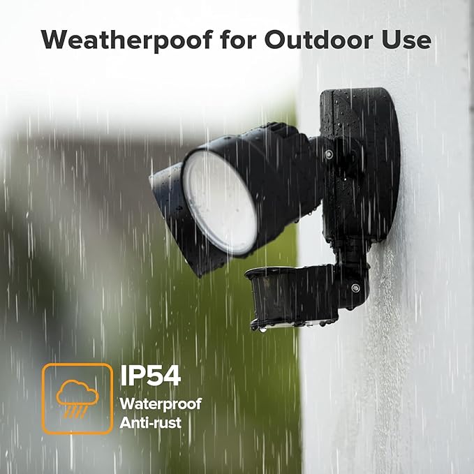 LUTEC Shrimp P6221B-PIR24 2000 Lumen 18 Watt 26 LED Motion Activated Integrated Dual-Head Floodlight Outdoor, IP54 | Lumora