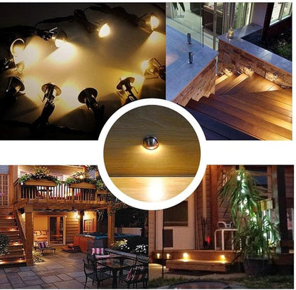 6 Pack LED Stair Lights Kit Low Voltage Waterproof IP65 Outdoor 1-2/5" Recessed Wood LED Deck Lighting Yard Garden Patio Step Landscape Pathway Decor Lamps,Warm White