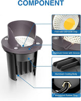 SUNVIE 12 Pack Low Voltage Landscape Lighting 12W LED Outdoor In-Ground Waterproof Shielded Well Lights Warm White | Lumora