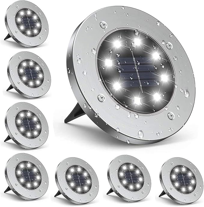 Solar Lights Outdoor Garden, Solar Lights Outdoor, IP65 Waterproof Outdoor LED Solar Pathway Lights - 8 Pieces Each | Lumora