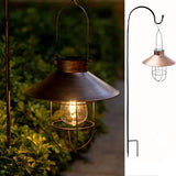 HUYIENO 2Pack Solar Metal Hanging Lantern with Shepherd Hook Outdoor Led Garden Lights Brushed Copper | Lumora