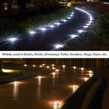 AGPTEK Solar Driveway Lights Outdoor 16 Pack, 2 Color Modes LED Deck Dock Marine Waterproof Driveway Marker Lights | Lumora