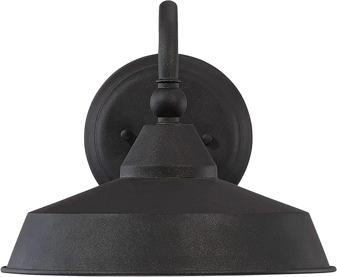 John Timberland Willard Rustic Industrial Farmhouse Outdoor Barn Light Fixture Textured Black LED Gooseneck 8 3/4" | Lumora