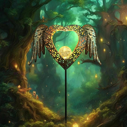 KAIXOXIN LEDs Solar Heart Stake Lights for Garden Metal Warm White, Memorial Gift - Perfect as Remembrance & Sympathy Gifts (Heart-Bronze)