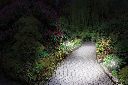 Good Earth Lighting Battery Operated LED Landscape Path or Deck Lights in Bronze, Motion Sensor with Auto Off, 50 Lumens, 5000K Color Temperature, Set of 2 Lights