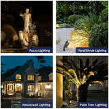 Gardenreet Brass Landscape Lighting Kit (4-Pack LED Spotlights) with Low Voltage Transformer 75W and Mechanical | Lumora