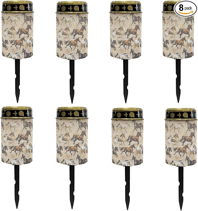 Desert Horse Solar Powered LED Outdoor Garden Decor Lights for Yard Patio Solar Pathway Lights Landscape Lighting for Driveway Walkway Lights Outdoor Table Lamp,Warm White Lights
