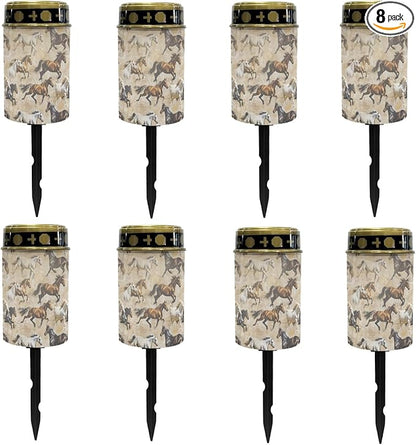 Desert Horse Solar Powered LED Outdoor Garden Decor Lights for Yard Patio Solar Pathway Lights Landscape Lighting for Driveway Walkway Lights Outdoor Table Lamp,Warm White Lights