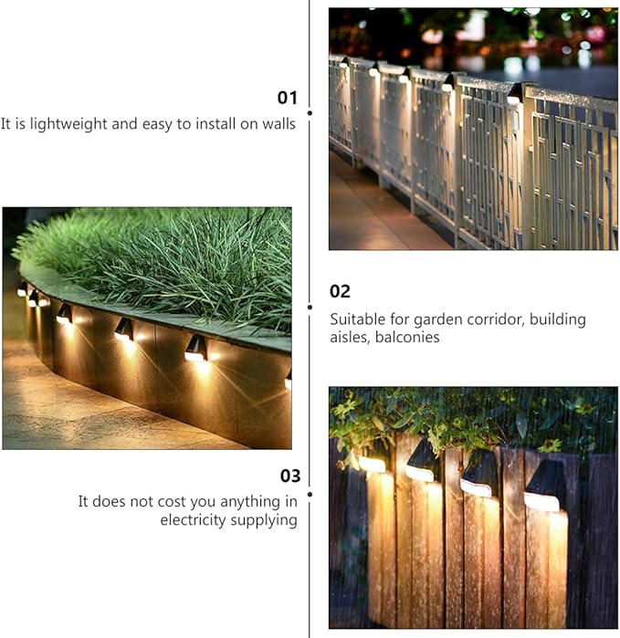 Angoily Solar Light Outdoor Led Solar Wall Lamp Automatic Charging Garden Decorative Light