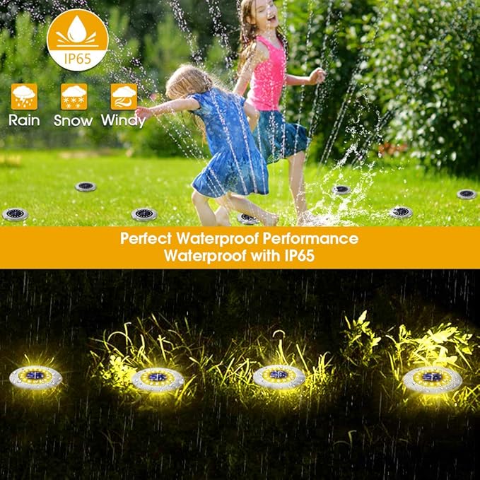 NFESOLAR 16 Pack Solar Outdoor Lights, 16 LEDs Bright Solar Ground Lights Pathway Lights Waterproof for Pathway | Lumora