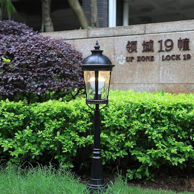 Lights Outdoor IP54 Waterproof Outdoor Column Post Lamp Glass Lantern European Victoria Antique Metal High Pole | Lumora