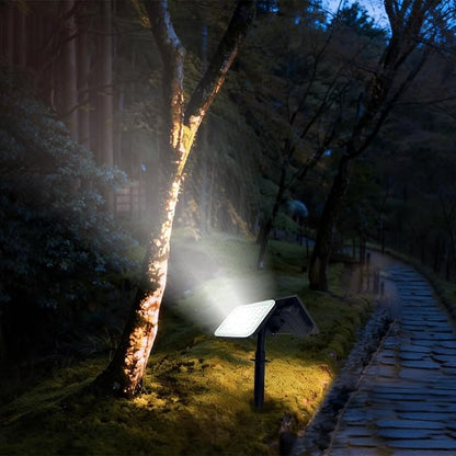 Solar Spot Lights Outdoor Waterproof, Motion Sensor Dusk to Dawn Solar Powered Spotlights, Uplights with 90° Adjustable Solar Panel & Light Head for Wall Yard Trees Pathway Landscape Lighting