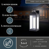VAXCEL Kinzie Outdoor Porch Light, 5" W x 13.75" H Black Outdoor Lantern, Motion Sensor Wall Light for Porch | Lumora