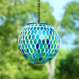 VCUTEKA Hanging Solar Lanterns Mosaic Solar Lights with Hook Up, Outdoor Garden Lights Decor for Yard Tree Fence | Lumora