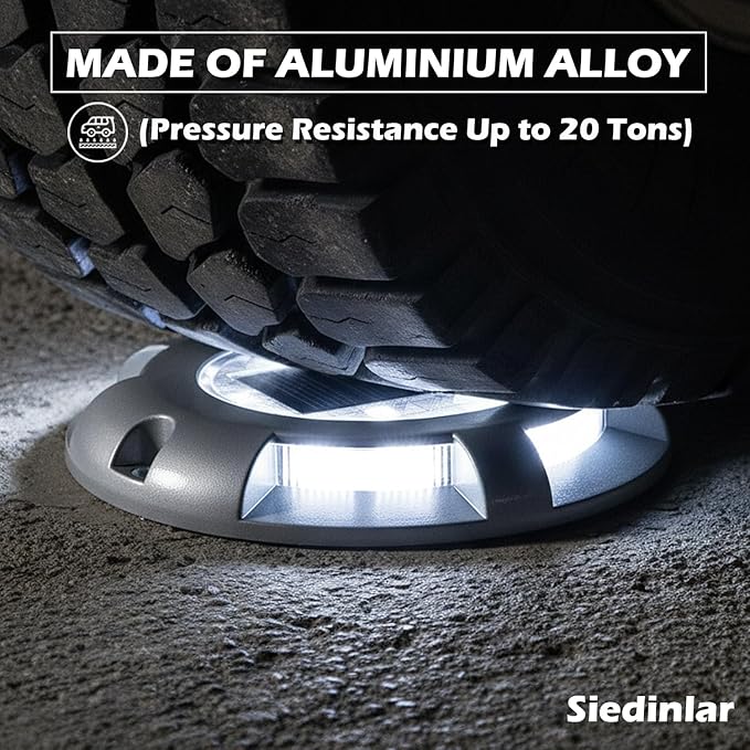 SIEDiNLAR Solar Deck Lights Driveway Dock LED Light Solar Powered Outdoor Waterproof Road Markers for Step Sidewalk | Lumora