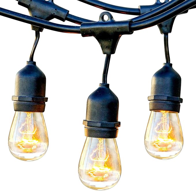 Brightech Bundle Deal: 72Ft (48+24) Ambience Pro Outdoor String Lights - Commercial Grade Waterproof Patio Lights with Dimmable Incandescent Edison Bulbs, Porch String Lights for Patio,