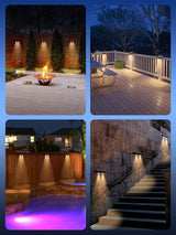 Fence Lights Solar Powered 2 Pack, RGB Fence Solar Lights Outdoor Waterproof Led, 12 Modes Color Changing Outside | Lumora