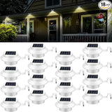 16 Pcs Solar Powered LED Gutter Lights 3 LED Deck Gutter Solar Lights Outdoor Waterproof LED Garden Yard Wall Lamp | Lumora