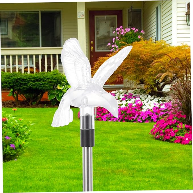 jojofuny Decorative Solar Outdoor Led Lawn Light for Color-Changing Bird Design Easy to Install Patio Aesthetics
