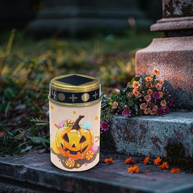 Solar Lights Outdoor Waterproof, Halloween Pumpkin Landscape Lighting Outdoor Solar Lights for Outside Solar Garden Lights for Pathway, Walkway, Patio, Yard, Lawn