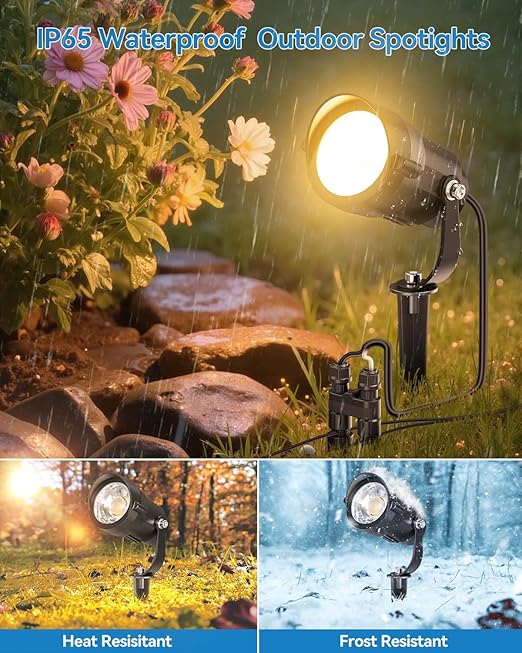 HIBOITEC Low Voltage Landscape Lighting 1 Pack with Connectors 12W Spotlights Landscape Lights 12-24V AC/DC IP65 | Lumora