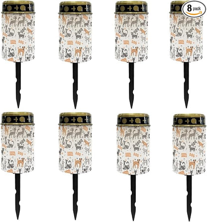 Funny Dog Solar Lantern Outdoor Waterproof Solar Garden Stake Lights for Yard Patio Warm White Soler Pathway Lights LED Landscape Lighting Flameless Solar Powered Fairy Lights
