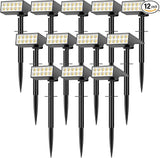 Solar Lights Outdoor Waterproof IP65, [12 Pack/4 Modes] Spot Solar Light for Outside, Dusk to Dawn LED Solar | Lumora