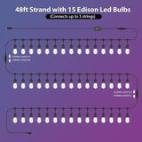 Mlambert 96Ft(2x48ft) Outdoor Patio Lights, RGB Dimmable Cafe String Lights with 30+5 Commercial Grade LED Edison | Lumora