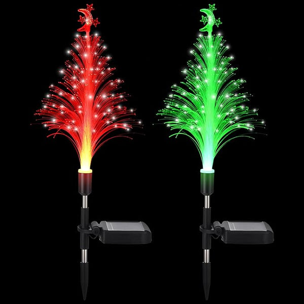 Baquler 2 Pcs Solar Christmas Tree Garden Stake Lights Outdoor Christmas Tree Lighted Yard Decorations Multicolor | Lumora
