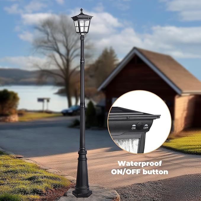 Kemeco Solar Post Light, ST4311AC Dusk to Dawn Outdoor Bright Post Lamp Solar Powered for Yard Garden Patio Deck | Lumora