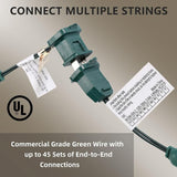 Warm White LED Christmas Lights Outdoor– 50ft 100 Counts Commercial Grade Outdoor Waterproof Green Wire Tree | Lumora