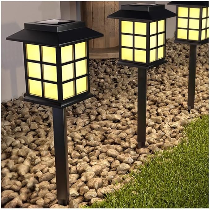 Etlegor Chinese Decor Lights, Solar Pathway Lights Waterproof Lawn Night Light for Outside/Lawn/Patio/Yard/Pathway/Walkway/Driveway Decoration ﻿ (Color : Warm Light, Size : 4PCS)