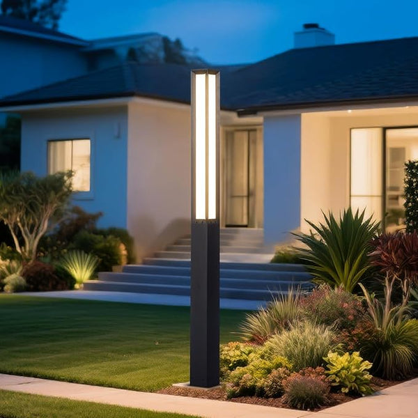 Landscape Path Lights, 92" Tall Outdoor Pathway Bollard Light Waterproof, Driveway Pole Lamp 3000K LED Yard Walkway | Lumora