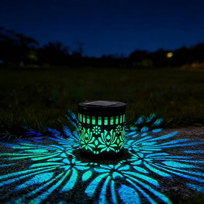 Solar Mandala Lights Outdoor Decorative - Waterproof Metal Mandala Solar Wall Lights, Artistic Fence & Step Lights for Garden, Patio, Backyard, Yard & Outdoor Home (1, Lotus-Colored Light)