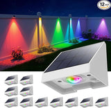 12 Pack Color Changing Solar Powered Fence Lights Outdoor Landscape LED Waterproof Yard Lighting for Outside Wall | Lumora